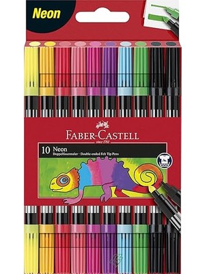 Faber-Castell Seti + Faber-Castell Çift Uçlu Neon Keçeli Kalem, 10 Renk, Ince ... + 8 Ürün