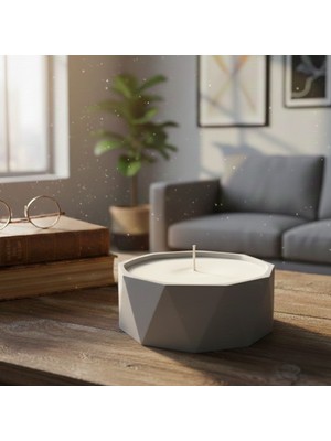 Feyza Design Modern Gri Beton Mumluk Saksılık, Şık ve Zarif Dekoratif Parça