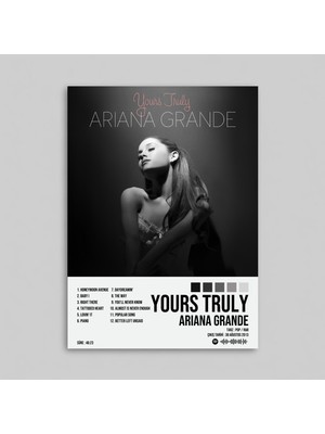 Orendart Ariana Grande - Yours Truly Albüm Spotify Çerçeveli - Çerçevesiz Poster Tablo