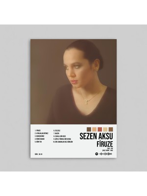 Orendart Sezen Aksu - Firuze Albüm Spotify Çerçeveli - Çerçevesiz Poster Tablo