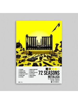 Orendart Metallica - 72 Seasons Albüm Spotify Çerçeveli - Çerçevesiz Poster Tablo