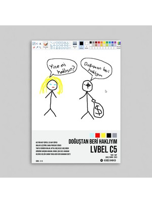 Orendart Lvbel C5 - Doğuştan Beri Haklıyım  Spotify Çerçeveli - Çerçevesiz Poster Tablo