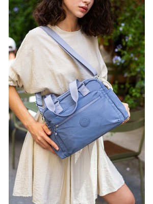 Sanmorris Şık ve Modern 4 Fermuar Bölmeli Kadın El ve Omuz Çantası , Günlük ve Seyahata Uygun