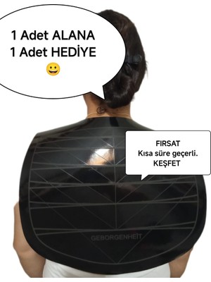 Geborgenheit Profesyonel Saç Kesimi Yaka Ağırlığı Hizalama Önlüğü Lacivert ve Siyah Renk Rugan Suni Deri (1 Alana 1 Hediye )