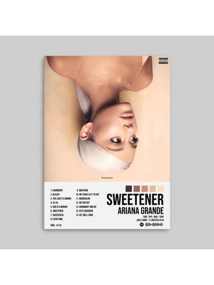 Orendart Ariana Grande - Sweetener Albüm Spotify Çerçeveli - Çerçevesiz Poster Tablo