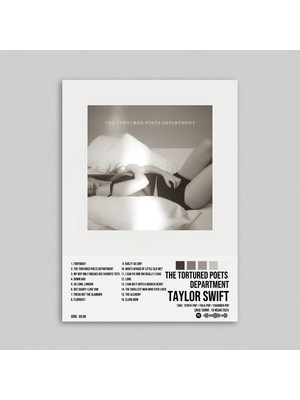 Orendart Taylor Swift - The Tortured Poets Department Albüm Spotify Çerçeveli - Çerçevesiz Poster Tablo