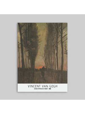 Orendart Vıncent Van Gogh - Avenue Of Poplars At Sunset Çerçeveli - Çerçevesiz Sanat Koleksiyon Poster Tablo