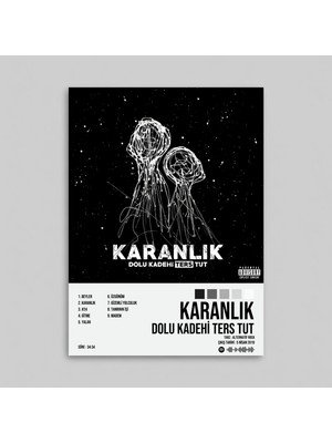 Orendart Dolu Kadehi Ters Tut - Karanlık Albüm Spotify Çerçeveli - Çerçevesiz Poster Tablo