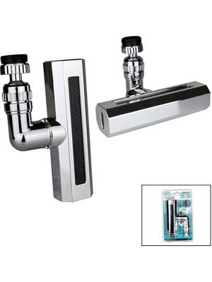 Marsilyan Gümüş  Geniş  360 Derece Dönebilenoynar Başlık - 4 Mod  Perlatör Şelale Musluk Ucu (4940)