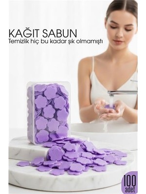 Skygo Parfümlü Elde Eriyen Kağıt Sabun - 100 lü paket Sihirli Sabun – Hijyenik Seyahat Kutusu