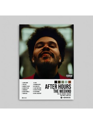 Orendart The Weeknd - After Hours Albüm Spotify Çerçeveli - Çerçevesiz Poster Tablo