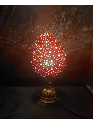 Feyza Design Nar Desenli Dekoratif Su Kabağı Mumluk ve Gece Lambası