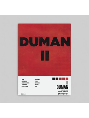 Orendart Duman - 2 Albüm Spotify Çerçeveli - Çerçevesiz Poster Tablo