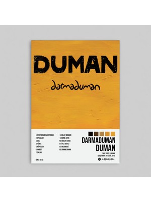 Orendart Duman - Darmaduman Albüm Spotify Çerçeveli - Çerçevesiz Poster Tablo