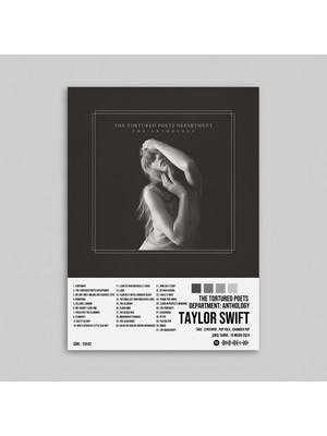 Orendart Taylor Swift - The Tortured Poets Department Anthology Albüm Spotify Çerçeveli - Çerçevesiz Poster Tablo