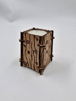 Feyza Design Ahşap Dekoratif Mumluk, Tealight Mumlar Için 8x6 Cm, Şık ve Doğal Tasarım