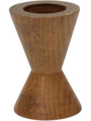 Feyza Design Şık Masif Ahşap Tealight Konik Mumluk 7X10 Cm, Üçgen, Iskandinav, Bohem, Modern