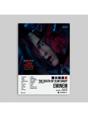 Orendart Eminem - The Death Of Slım Shady Albüm Spotify Çerçeveli - Çerçevesiz Poster Tablo
