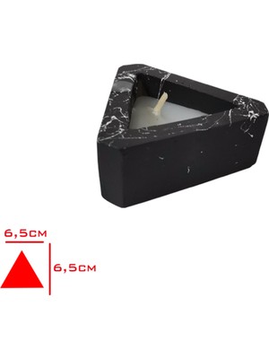 Feyza Design Şık Siyah Üçgen Mumluk, Ev Dekorasyonu Için Modern Tasarım