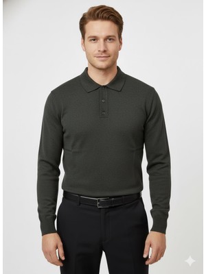 Modaplaza Erkek Polo Yaka Düğmeli Kazak
