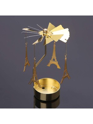 Feyza Design Dönen Metal Eyfel Kulesi Tasarımlı Dekoratif Mumluk
