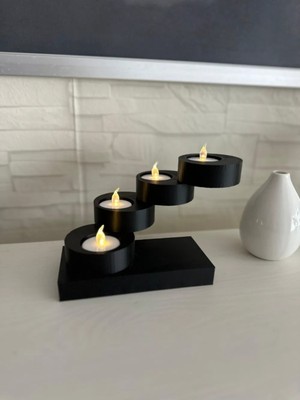 Feyza Design Şık Plastik Mumluk, Dekoratif Mum Standı, Ev ve Davet Için Sade Tasarım