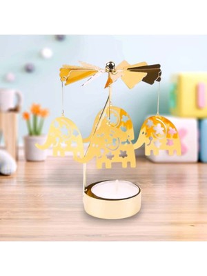 Feyza Design Dönen Metal Fil Tasarımlı Dekoratif Mumluk, Şans Getiren ve Şık Tasarım