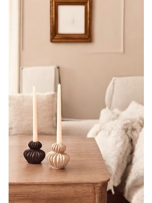 Feyza Design El Yapımı Dekoratif Mumluk Seti, 2 Renkli Şamdan, Şıklık ve Zarafet