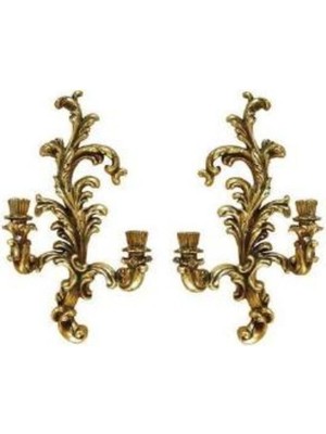 Feyza Design Şamdan Seti, 2'li, 48X25 Cm, Şık ve Modern Dekoratif Aksesuar