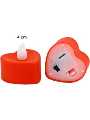 Feyza Design Kalpli LED Mum, El Gülü Tasarımı, Aşk Temalı, Pilli ve Parlak