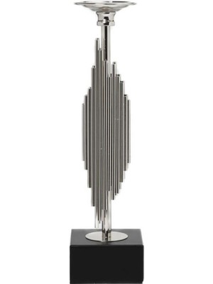 Feyza Design Şamdan, Dekoratif, Gümüş, 10X10X39 Cm, Estetik ve Şık Tasarım