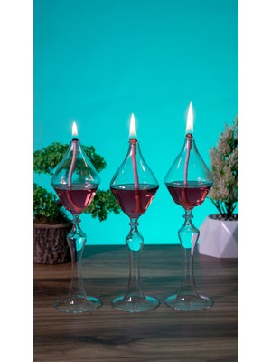 Feyza Design El Yapımı Dekoratif Elmas Kandil 3'lü Set, Hediye Için Mükemmel