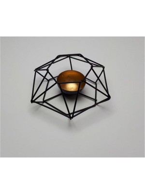 Feyza Design Şık Ferforje Tealight Mumluk, Zarif Dekorasyon Aksesuarı