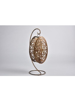 Feyza Design Oval Orta Doğu Tarzı Gold Fener, 39 Cm, Şık ve Zarif Tasarım