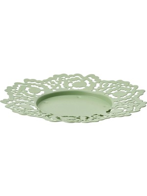 Feyza Design Açık Yeşil Silkestrad Mum Tabağı 18CM, Şık ve Zarif Dekorasyon Parçası