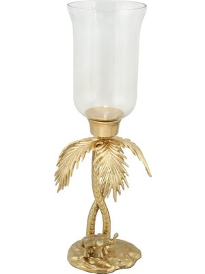 Feyza Design Şık Gold Dekoratif Mumluk 20X20X54 Cm, Zarif ve Modern Tasarım