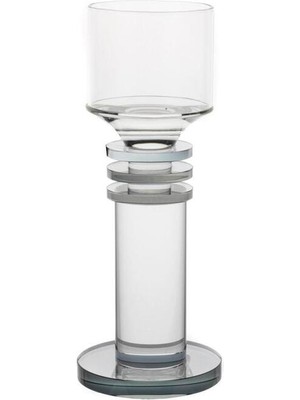 Feyza Design Gri Cam Mumluk 10X10X31CM, Şık ve Şeffaf Dekorasyon Aksesuarı