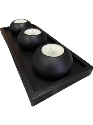 Feyza Design El Yapımı 3'lü Beton Mumluk Seti, Dekoratif ve Şık Tasarım