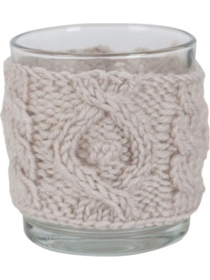 Feyza Design El Örmesi Tealight Mumluk 8cm, Şık ve Zarif Dekorasyon Parçası