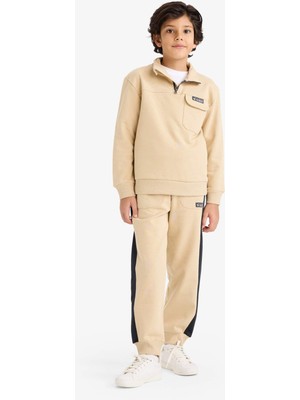 DeFacto 2'li Takım Baskılı Sweatshirt Eşofman Altı Erkek Çocuk G5639A825CW