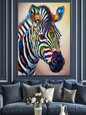 Artmeg Siyah Beyaz Zebra Çizgileri Dekoratif Kanvas - Mdf Ahşap Tablo