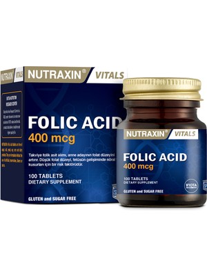 Nutraxin Folic Acid 400 Mcg 100 Tablet