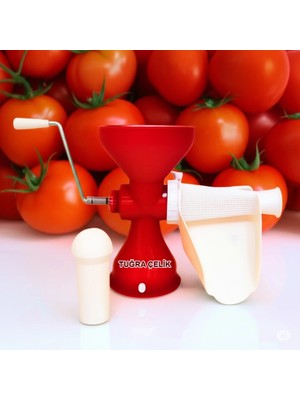 Novytech Tuğra Plastik El Tipi Biber, Domates Püre ve Salça Makinesi – Metal Çevirme Kollu ( Lisinya )