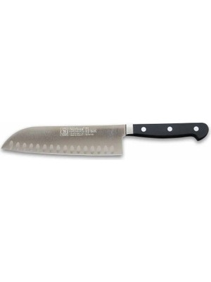 Novytech 61950 - Sıcak Dövme Oluklu Santoku Şef Bıçağı 18 cm ( Lisinya )