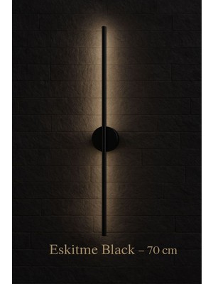 Feyza Design Modern Siyah LED Duvar Aplik 70 cm Günışığı Işığı, Şık ve Şeffaf Tasarım