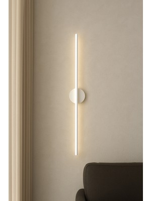 Feyza Design Modern Kablosuz LED Aplik, Tak ve Çalıştır, Beyaz, Pil Dahil, 70CM