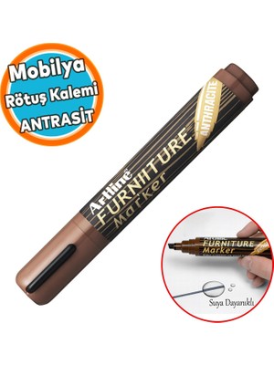 Nzb Mobilya Rötuş Kalemi Ahşap Masa Sehpa Dolap Kalem Parke Çizik Giderici Çatlak Kapatıcı Antrasit Renk