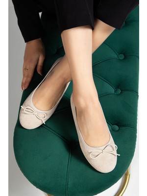 OXI Kadın Günlük Babet Klasik Ince Taban Süet