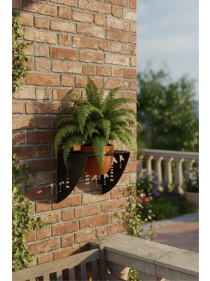 Grandmix Metal Duvar Saksılığı 25X17 cm Balkon Bahçe Ev Dekorasyonu