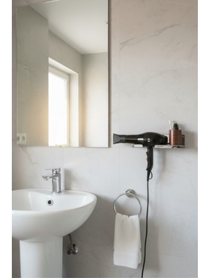 Grandmix Metal Fön Makinesi Tutucu Duvara Monte Banyo Organizer Raf 30 cm x 10 cm